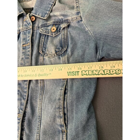 Ci Sono Denim Collection Light Wash Womens Cropped Jean Jacket With Button Front - Picture 6 of 7